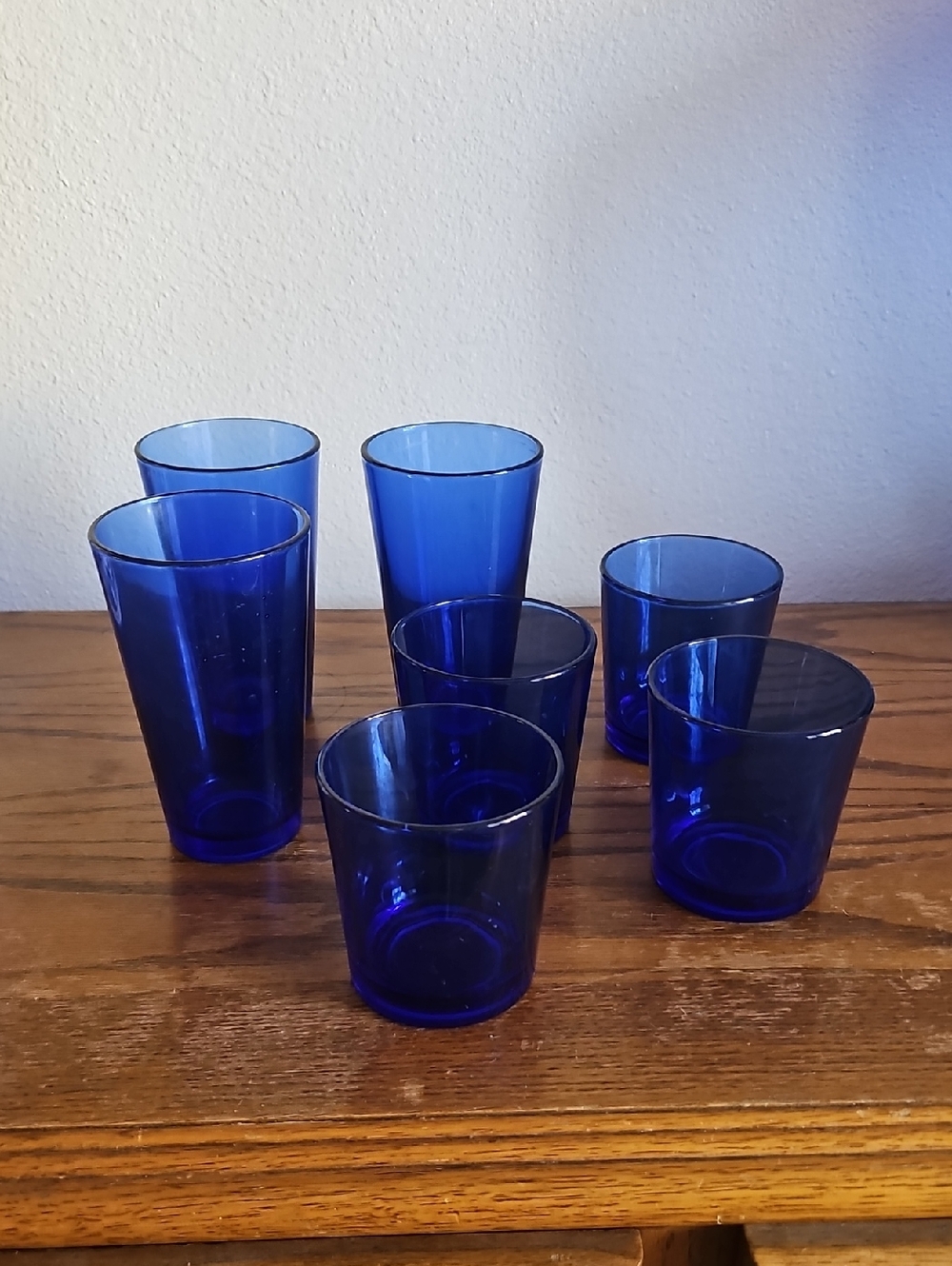 Vintage Libbey Cobalt Blue Glass Tumbler Set - 7 Pack